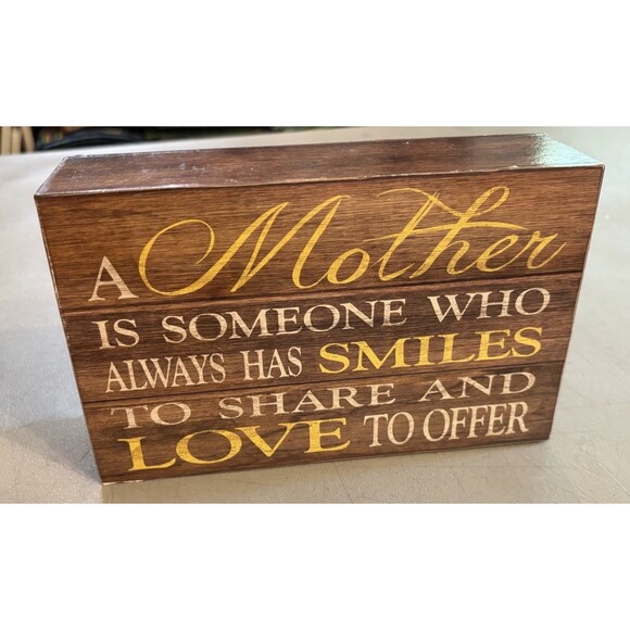 Carson Mother Block Tabletop Sitter Free Standing Sign Mom Gift - Picture 6 of 6